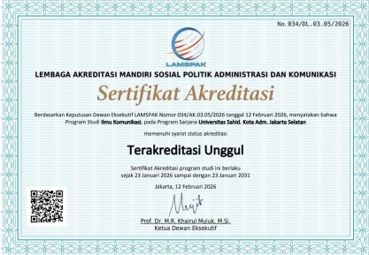 Prodi S1 Ilmu Komunikasi Universitas Sahid Raih Akreditasi Unggul