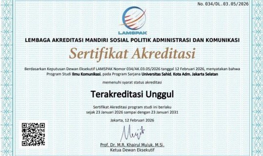 Prodi S1 Ilmu Komunikasi Universitas Sahid Raih Akreditasi Unggul
