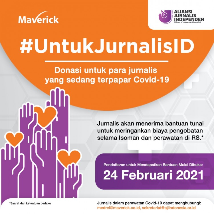 Maverick dan AJI Galang Donasi Bantu Jurnalis Terpapar COVID-19