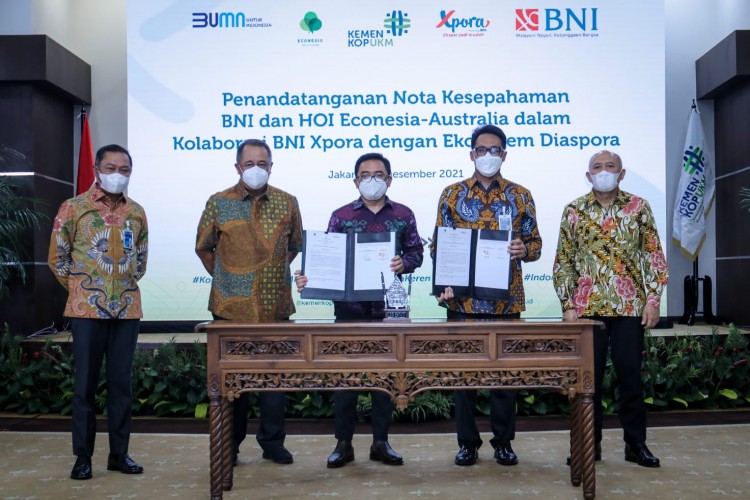 Perkuat Ekosistem Diaspora, BNI Xpora jalin kerja sama dengan House of Indonesia Econesia  