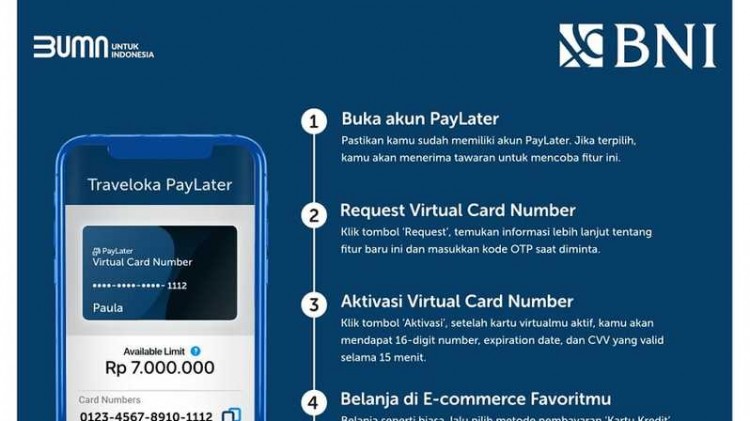 Traveloka Gandeng BNI untuk Metode Pembayaran Terbaru, Traveloka PayLater Virtual Card Number